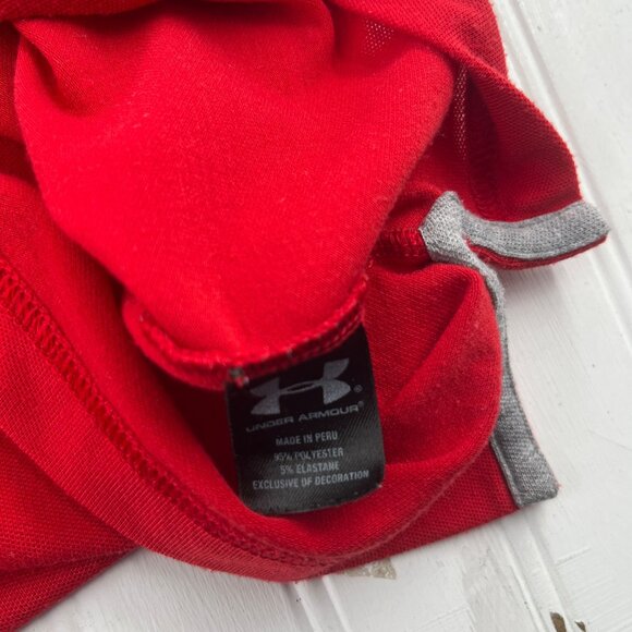 Under Armour Men's Red Polo Shirt 2XL Regular Fit Short Sleeve - Picture 3 of 5